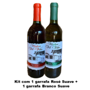 Kit com 1 garrafa Rosé Suave + 1 garrafa Branco Suave