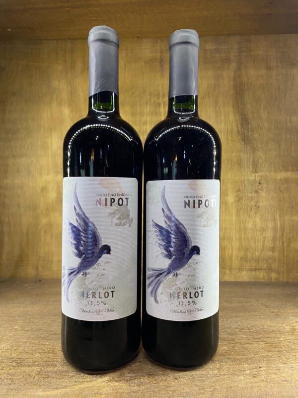 KIT 2 GARRAFAS VINHO FINO DE MESA MERLOT SECO